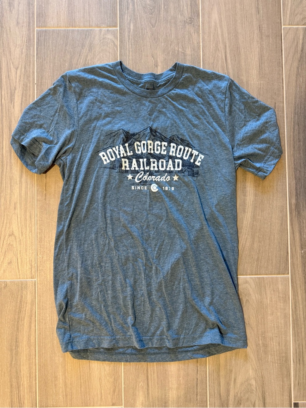 Royal Gorge Route Railroad Colorado Graphic Tee - Blue - Size M